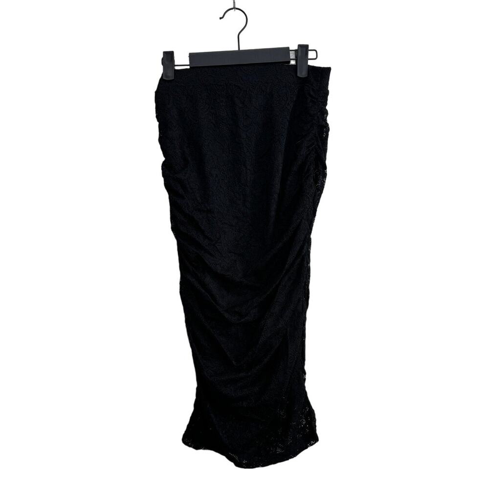 Women's Black Lace Strapless Bodycon Lined Dress Medium